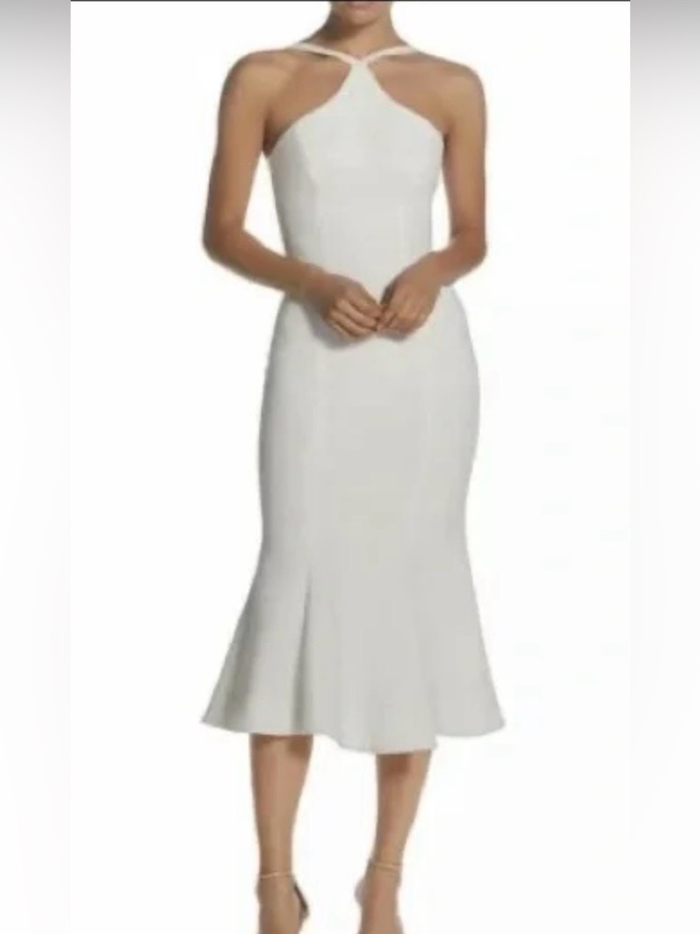 Dress the Population Tessa Halter Crepe Midi Dress,  Large